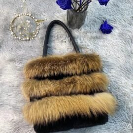 CS-M666 Raccoon fur and rabbit fur stitched fur bag