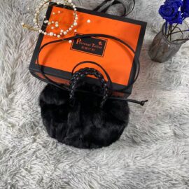 CS-XH508 Black Mink Fur Bag