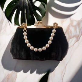 CS-TX898 Mink Black Fur Bag