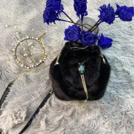 CS-I333 Mink black fur bag