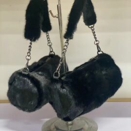 CS-X864 Mink black fur bag
