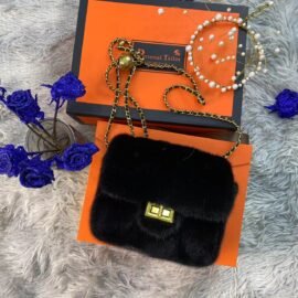 CS-B151 black mink fur bag