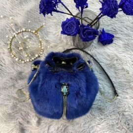 CS-I335 Mink blue fur bag