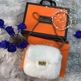 CS-B161 White mink fur bag