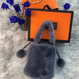 CS-H812 Rabbit fur dark gray fur bag