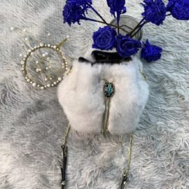 CS-I334 Mink white fur bag