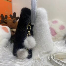 WFCS-GH909-9 Mink black and white fur bag