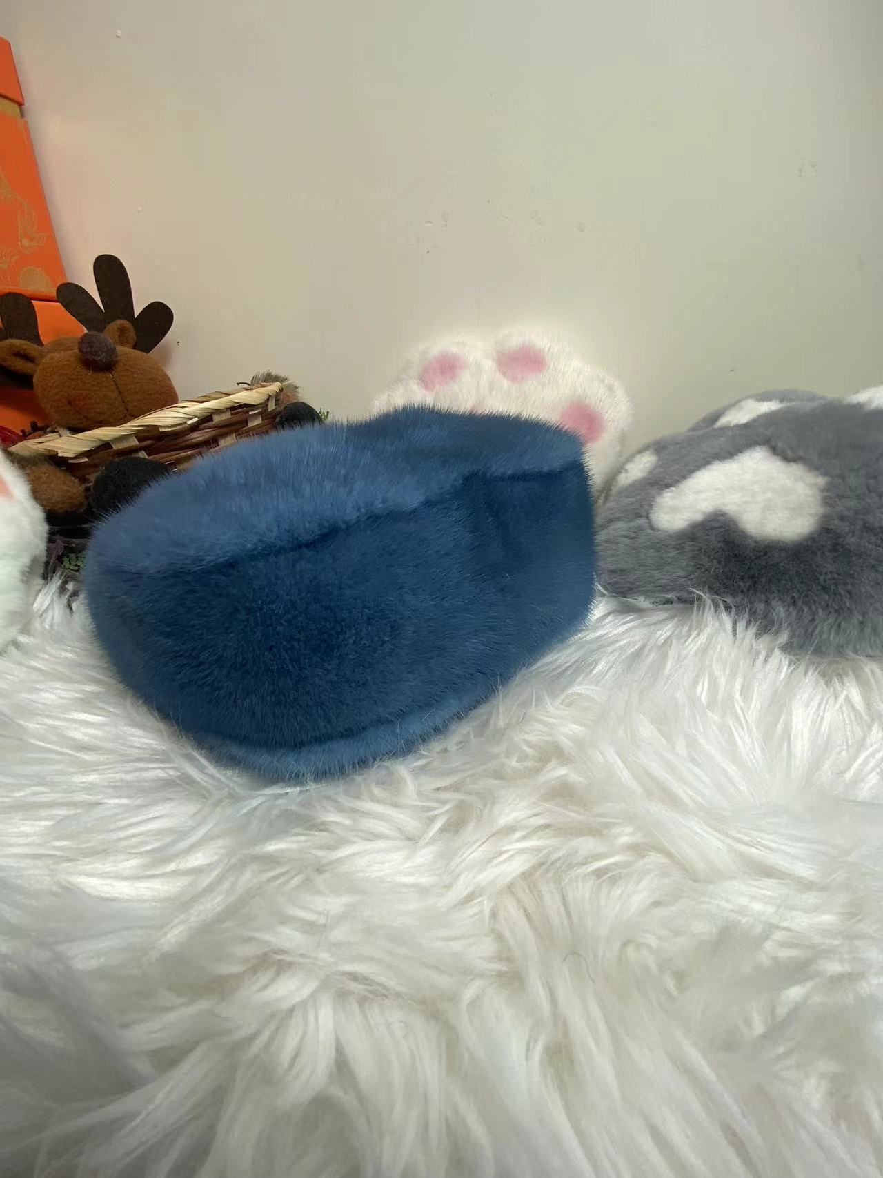 WFCS-BN508 Navy blue mink fur bag - Image 3