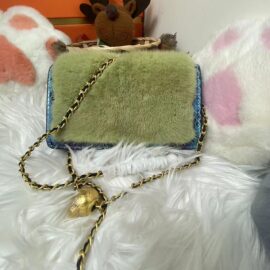 WFCS-OP99-88 Okra Green Mink Fur Bag