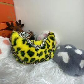 WFCS-DF5088-9 Mink leopard fur bag