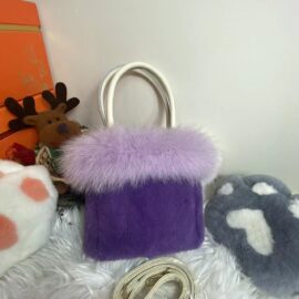 WFCS-L3533 Taro Purple Mink Fur Bag