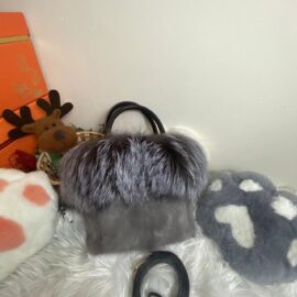 WFCS-J3891 Iron Grey Mink Fur Bag