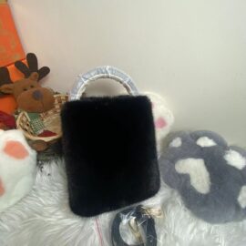 WFCS-QW1639 Black mink fur bag