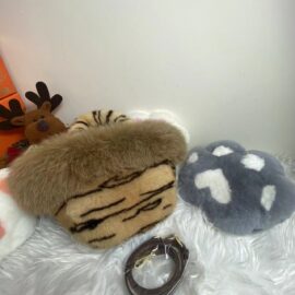 WFCS-O1623-5 Mink leopard fur bag